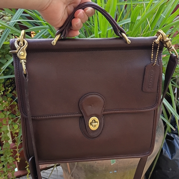 Vintage Coach Willis Bag 9927 Cross Body Mahogany Brown, 1990s - Picture 3 of 17